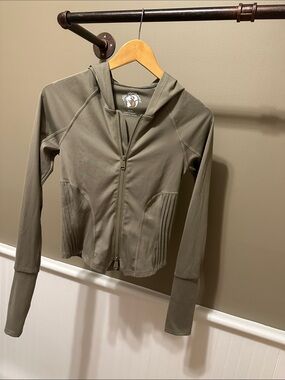 FP Movement by Free People Olive Green Hooded Zip Jacket